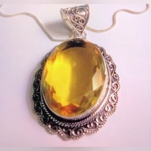 Citrine 925 Sterling Silver Necklace